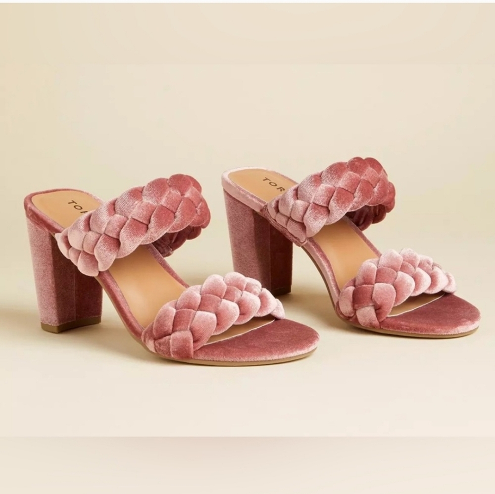 Torrid Pink Mauve Braided Taper Heel Sandal 11.5 (WW)